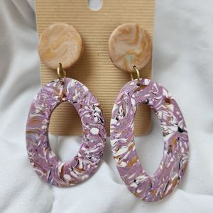 Handmade Polymer Clay Hoop Earrings